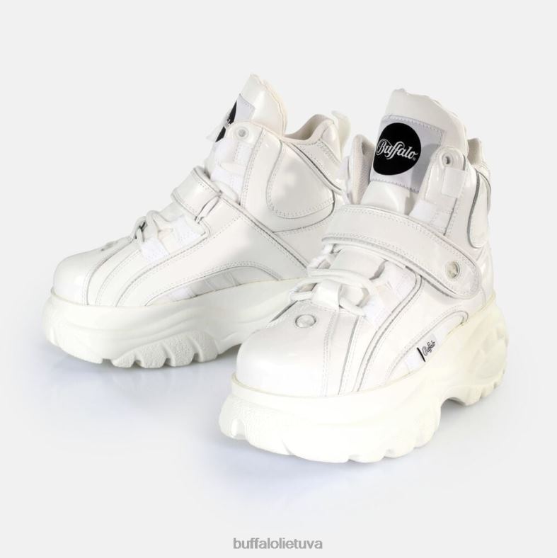 klasikiniai sportbačiai aukštos lakuotos odos Buffalo juodas4D4XB167 |sportbačiai