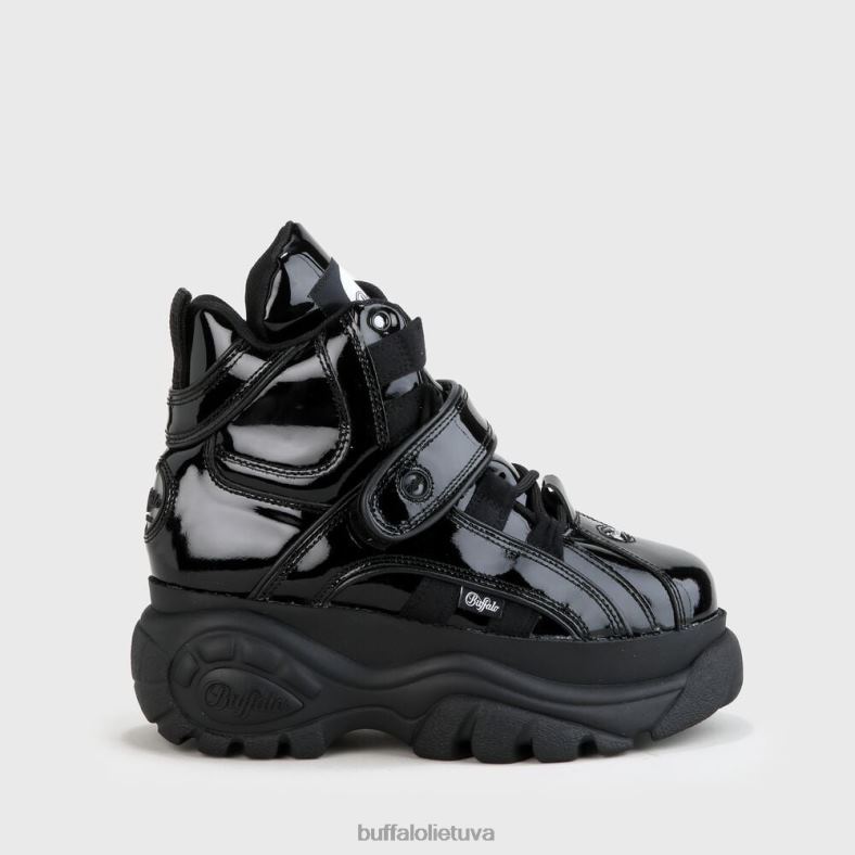 klasikiniai sportbačiai aukštos lakuotos odos Buffalo juodas4D4XB556 |sportbačiai