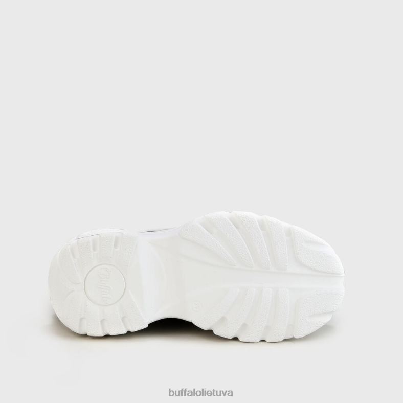 klasikiniai sportbačiai žemai lakuota oda Buffalo baltas4D4XB391 |sportbačiai