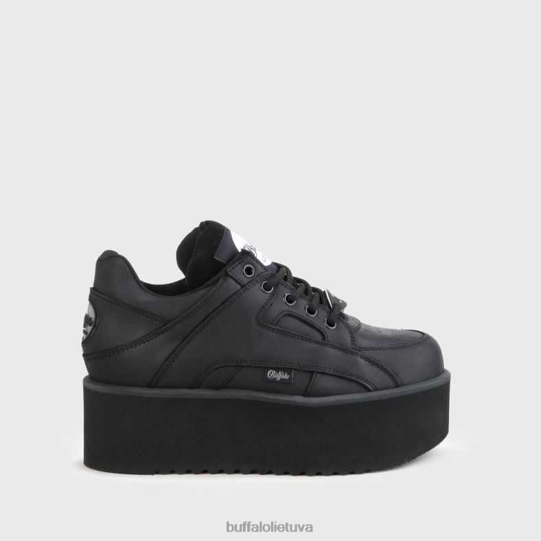 kylantys bokštai žemi sportbačiai nubuko oda Buffalo juodas4D4XB799 |sportbačiai