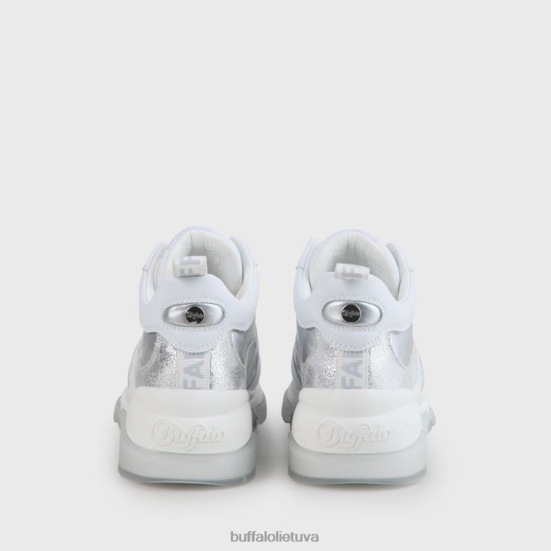 minkšti veganiški sportbačiai Buffalo balta/sidabrinė4D4XB864 |sportbačiai