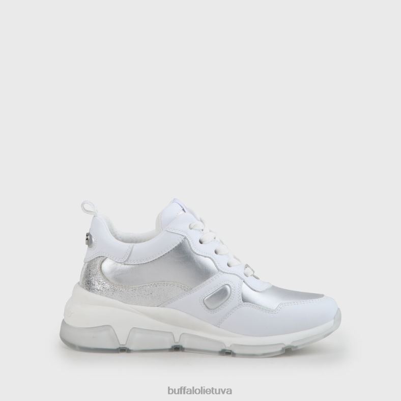 minkšti veganiški sportbačiai Buffalo balta/sidabrinė4D4XB864 |sportbačiai