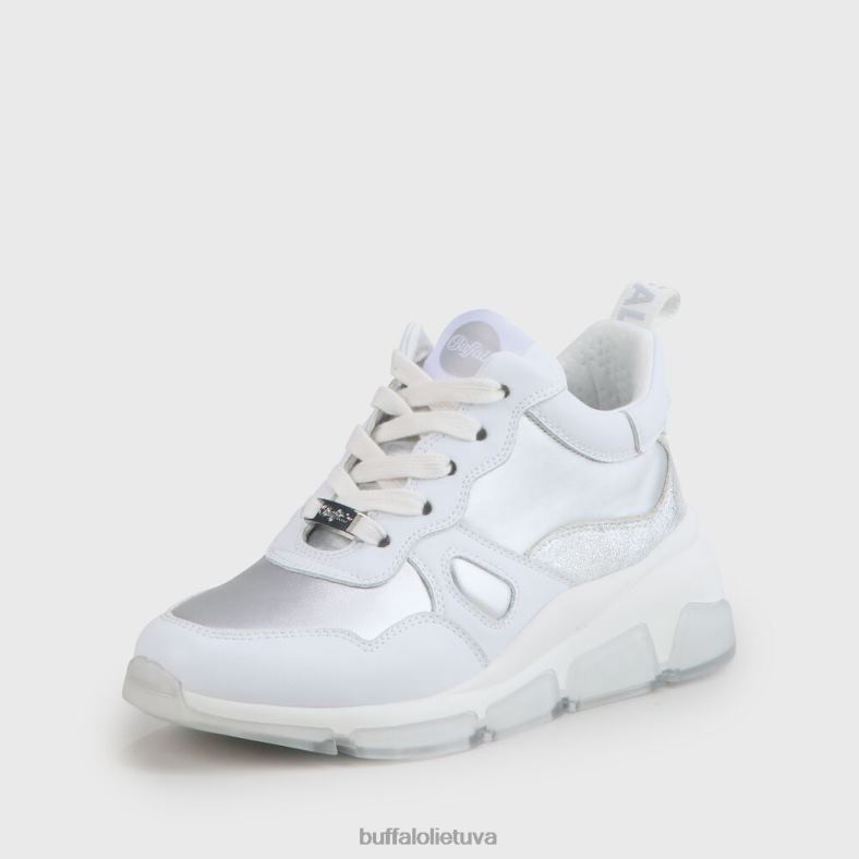 minkšti veganiški sportbačiai Buffalo balta/sidabrinė4D4XB864 |sportbačiai