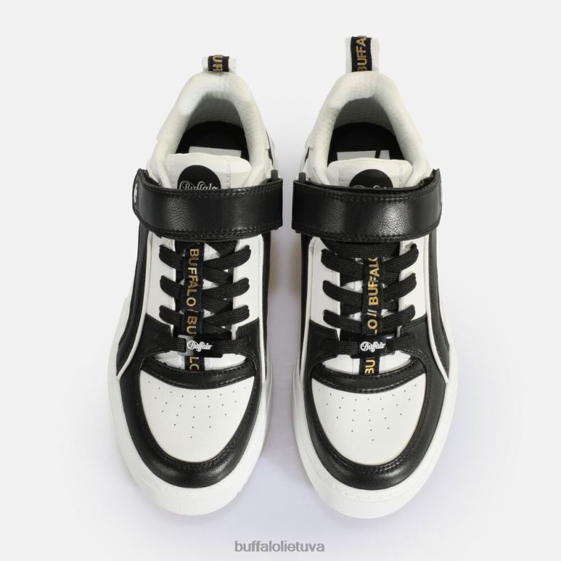 rse Velc sportbačiai žemi veganiški Buffalo balta juoda4D4XB570 |sportbačiai