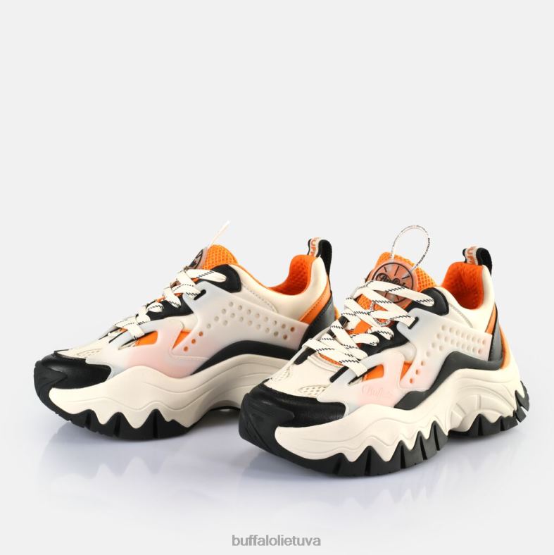 sportbačiai žemi veganiški Buffalo kreminė/oranžinė/juoda4D4XB9 |sportbačiai