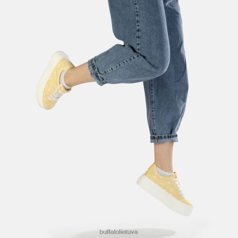 suporuoti sportbačiai žemi Buffalo saldainių raštas geltonas4D4XB422 |sportbačiai