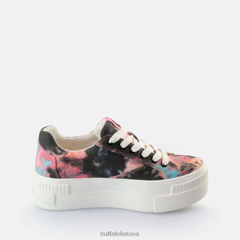 suporuoti sportbačiai žemi veganiški Buffalo juoda/rožinė4D4XB368 |sportbačiai