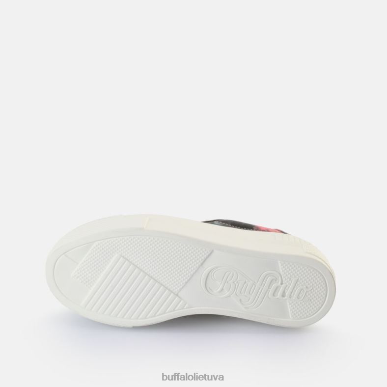 suporuoti sportbačiai žemi veganiški Buffalo juoda/rožinė4D4XB368 |sportbačiai