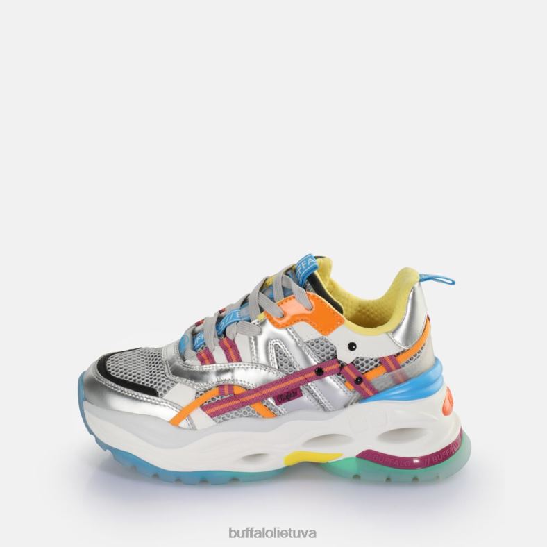 trivietis tuščiaviduris sportbatis žemas veganiškas Buffalo sidabrinė/violetinė4D4XB126 |sportbačiai