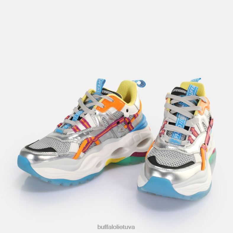 trivietis tuščiaviduris sportbatis žemas veganiškas Buffalo sidabrinė/violetinė4D4XB126 |sportbačiai