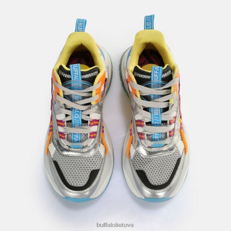 trivietis tuščiaviduris sportbatis žemas veganiškas Buffalo sidabrinė/violetinė4D4XB126 |sportbačiai