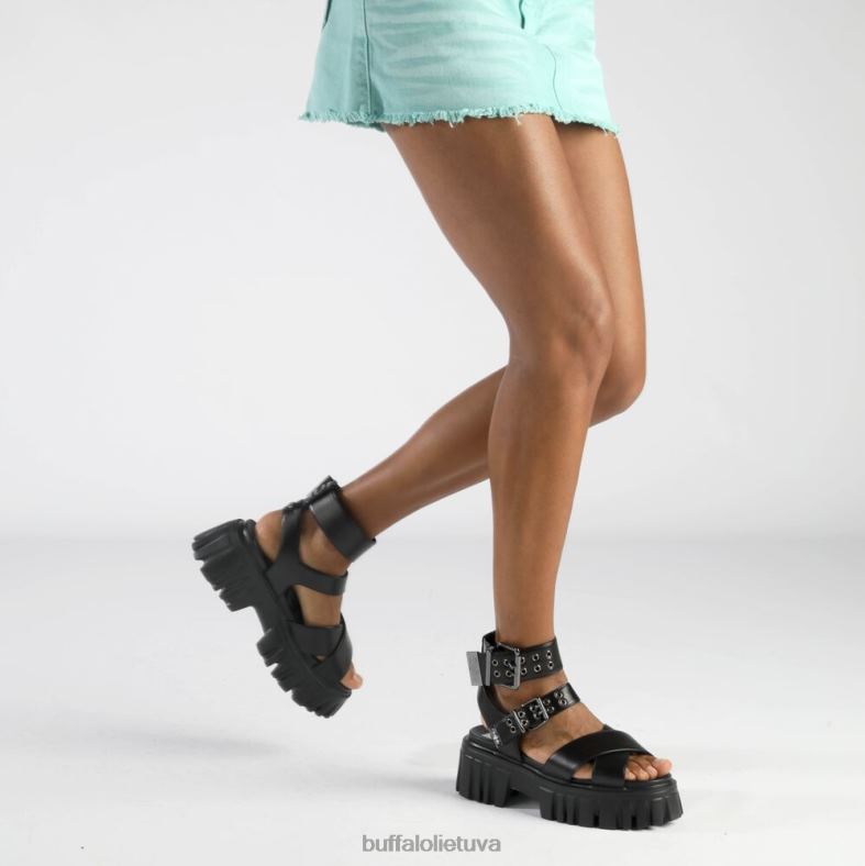 Lion choker platforminiai sandalai veganiški Buffalo juodas4D4XB181 |sandalai