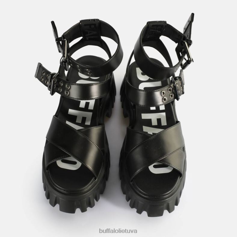 Lion choker platforminiai sandalai veganiški Buffalo juodas4D4XB181 |sandalai