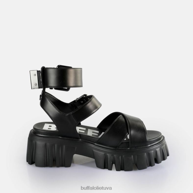 Lion choker platforminiai sandalai veganiški Buffalo juodas4D4XB181 |sandalai