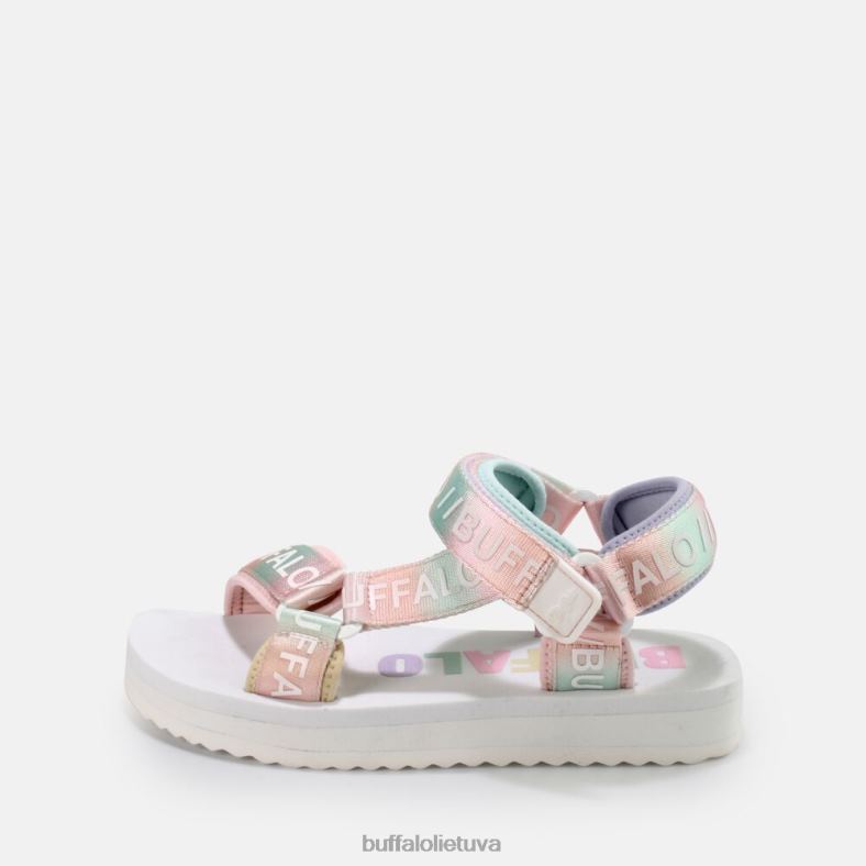 Sage bėgių kelio platformos basutės veganiškos Buffalo baltas/daugelis4D4XB852 |sandalai