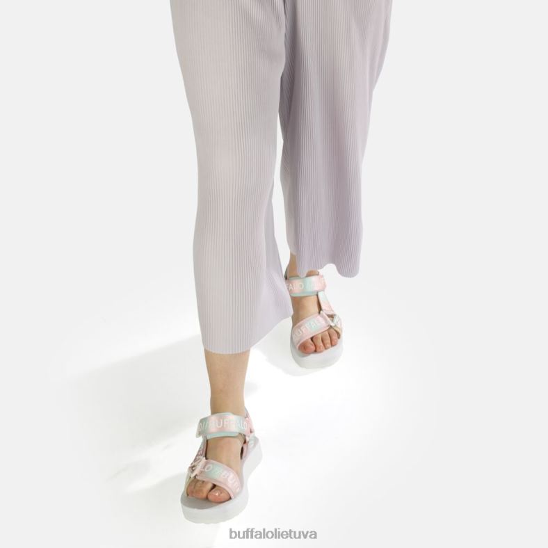 Sage bėgių kelio platformos basutės veganiškos Buffalo baltas/daugelis4D4XB852 |sandalai