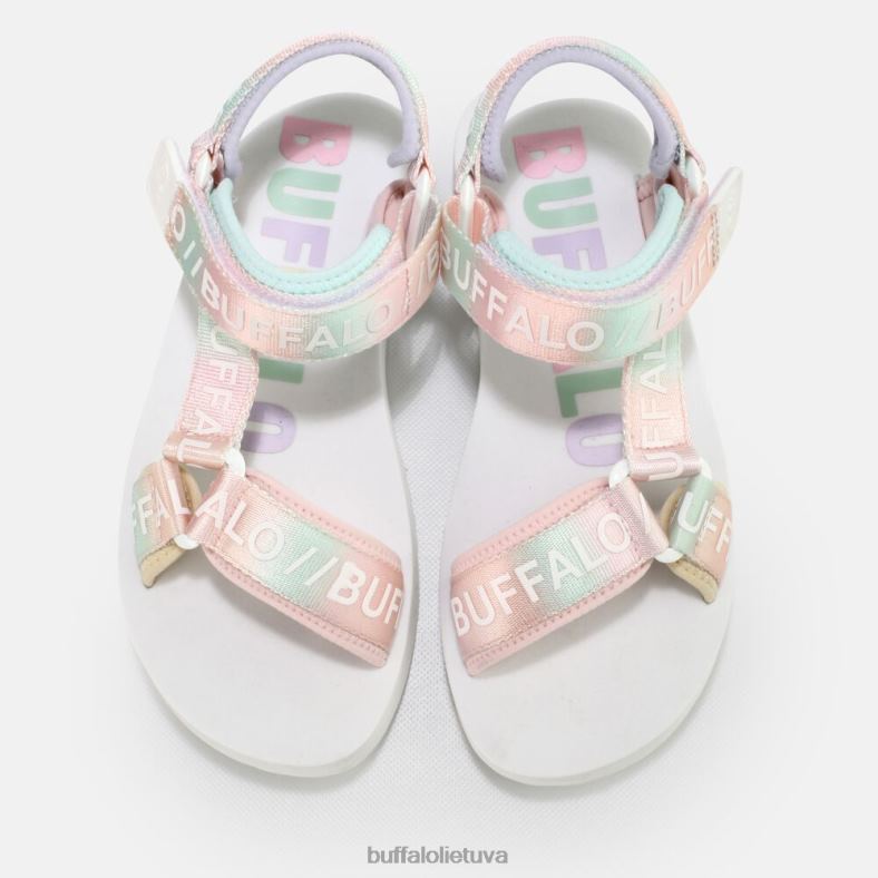 Sage bėgių kelio platformos basutės veganiškos Buffalo baltas/daugelis4D4XB852 |sandalai