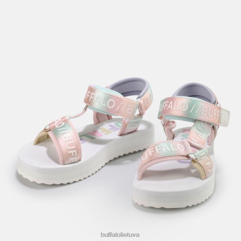 Sage bėgių kelio platformos basutės veganiškos Buffalo baltas/daugelis4D4XB852 |sandalai