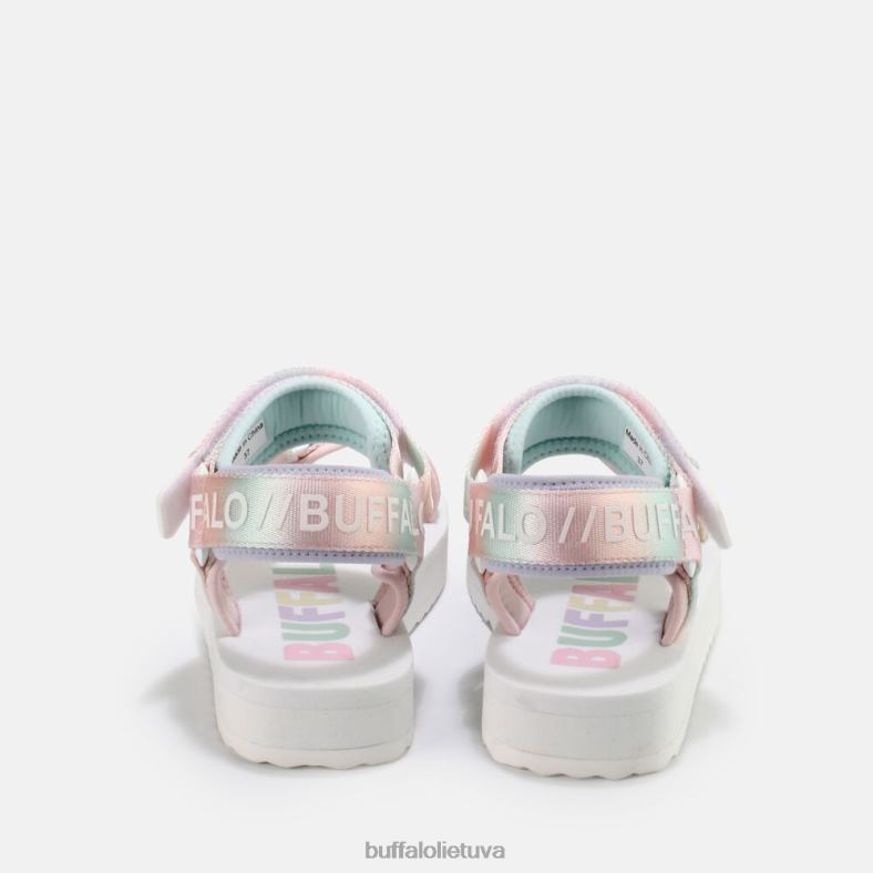 Sage bėgių kelio platformos basutės veganiškos Buffalo baltas/daugelis4D4XB852 |sandalai