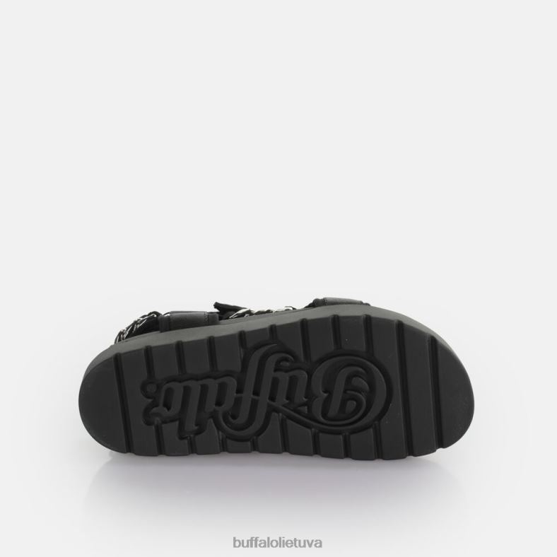 eve track c platform slide veganas Buffalo juoda/sidabrinė4D4XB384 |sandalai