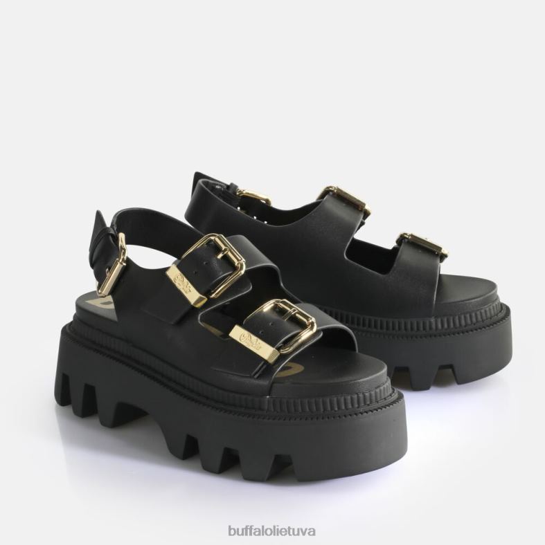 flora ant platformos sandalai vegan Buffalo juodas4D4XB106 |sandalai