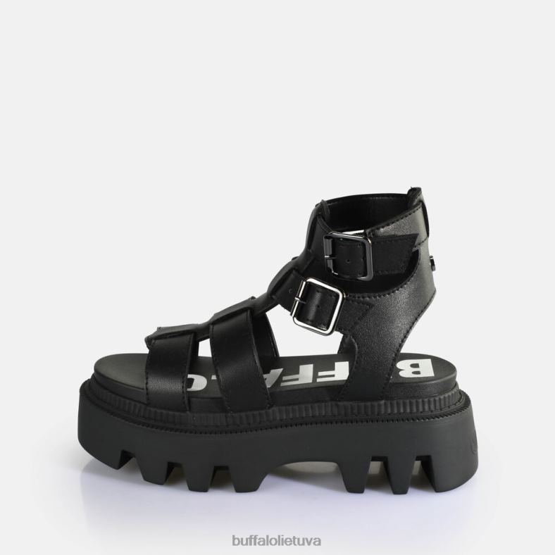 flora ant žvejo platformos sandalai veganiški Buffalo juodas4D4XB642 |sandalai
