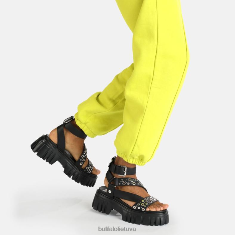 lion riv platforminiai sandalai veganai Buffalo juodas4D4XB871 |sandalai