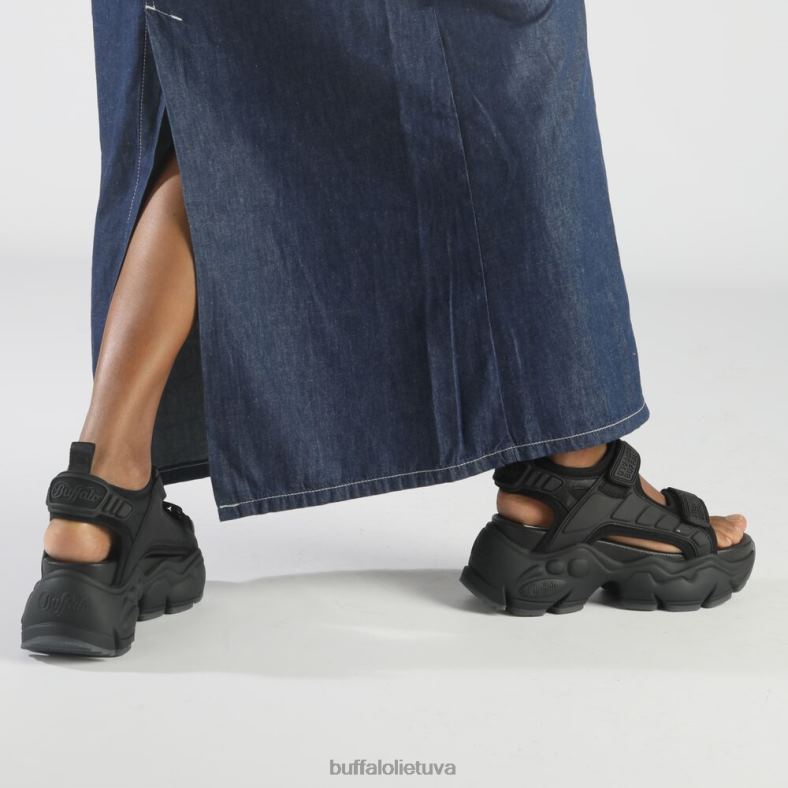 veganų dvinarės platformos sandalai Buffalo juodas4D4XB80 |sandalai