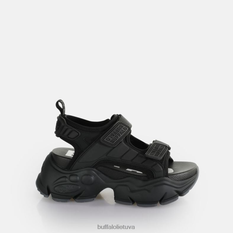 veganų dvinarės platformos sandalai Buffalo juodas4D4XB80 |sandalai