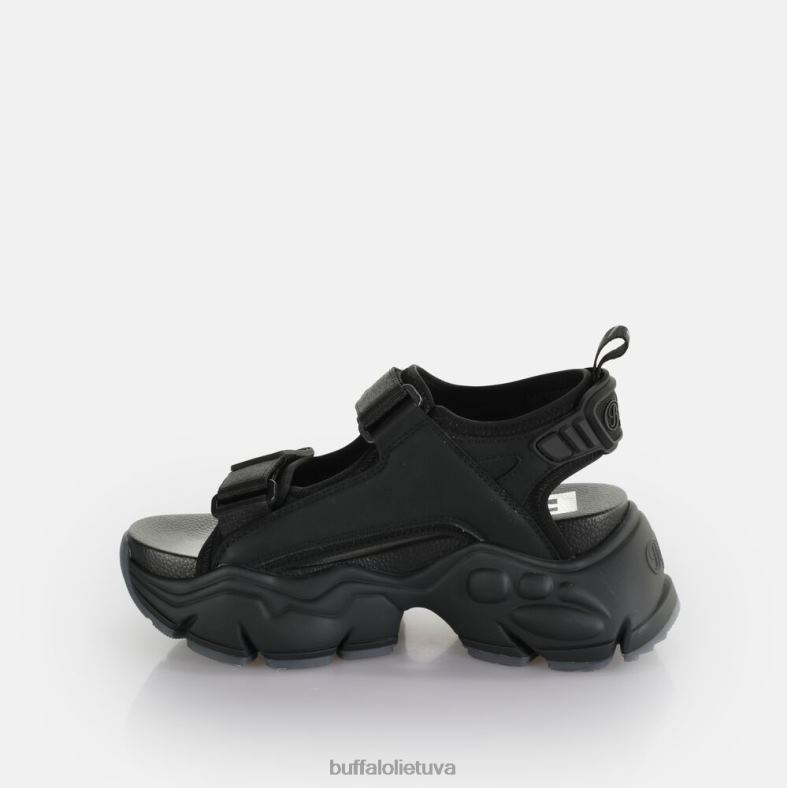 veganų dvinarės platformos sandalai Buffalo juodas4D4XB80 |sandalai