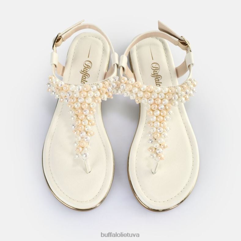Capri perliniai sandalai veganiški Buffalo kremas4D4XB407 |sandalai