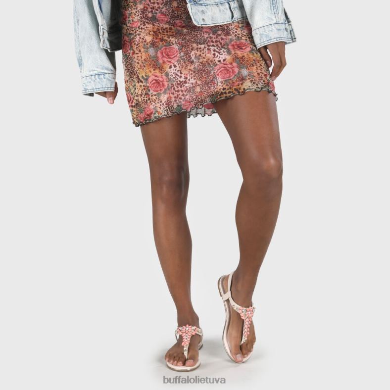 Rosalie vegan plokšti sandalai suede look Buffalo smėlio spalvos / koralas4D4XB340 |sandalai