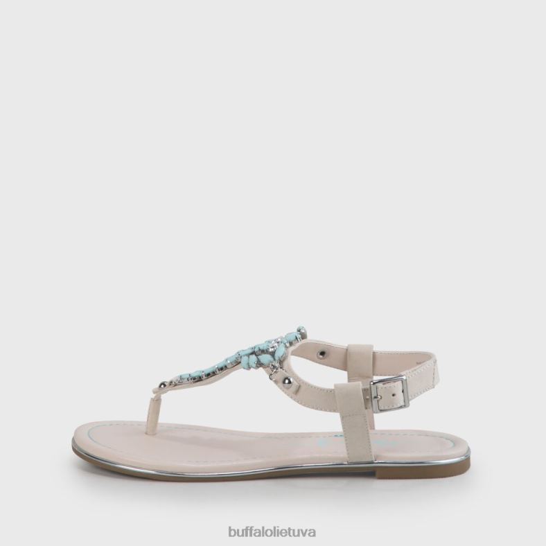Rosalie vegan plokšti sandalai suede look Buffalo smėlio spalvos/šviesiai žalia4D4XB341 |sandalai