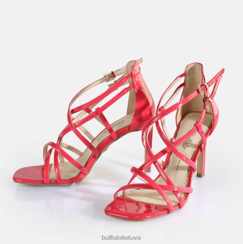 „Blair Cage“ sandalai su kulnais veganiški Buffalo ryški rausva spalva4D4XB283 |sandalai