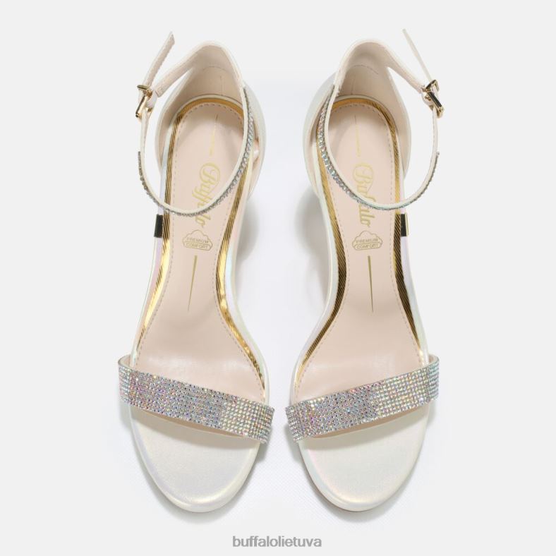 Monroe aukštakulniai sandalai veganai Buffalo perlamutrinė balta4D4XB226 |sandalai