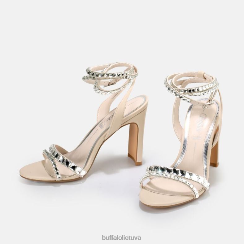 jean glam aukštakulniai sandalai veganai Buffalo baltas4D4XB862 |sandalai