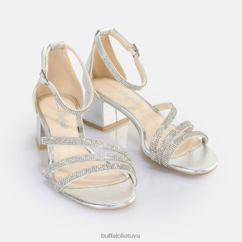lilly glam aukštakulniai sandalai veganai Buffalo sidabras4D4XB25 |sandalai
