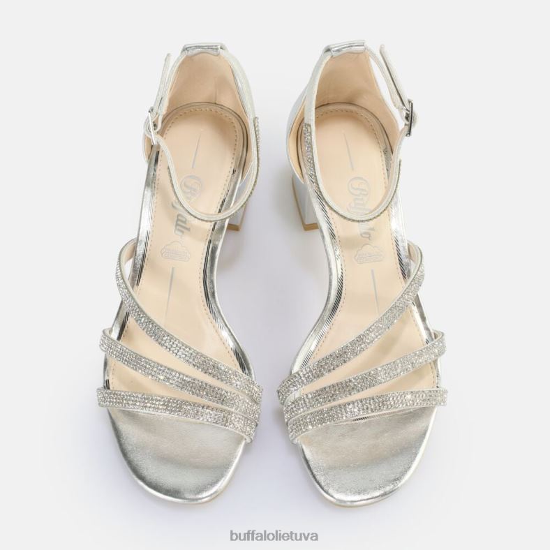 lilly glam aukštakulniai sandalai veganai Buffalo sidabras4D4XB25 |sandalai