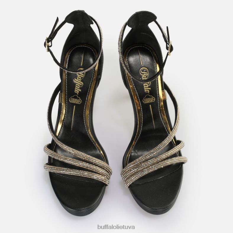 „serena shine“ sandalai su aukštakulniais veganais Buffalo juodas Auksas4D4XB624 |sandalai