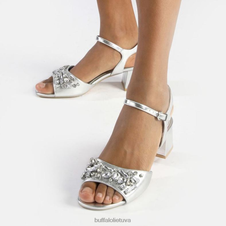 veganiškos lilly sandalai ant kulnų Buffalo sidabras4D4XB503 |sandalai