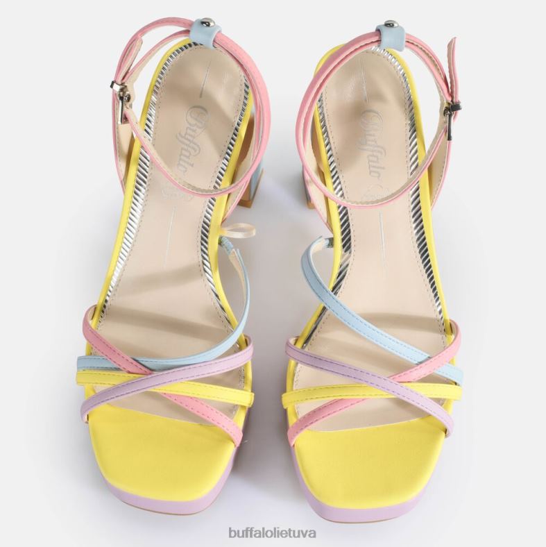 vyšninės narvelio basutės su kulnais veganiškos Buffalo pastelinė multi4D4XB310 |sandalai