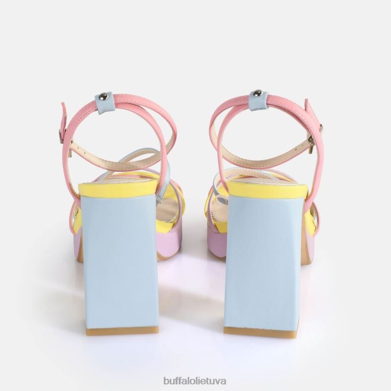 vyšninės narvelio basutės su kulnais veganiškos Buffalo pastelinė multi4D4XB310 |sandalai
