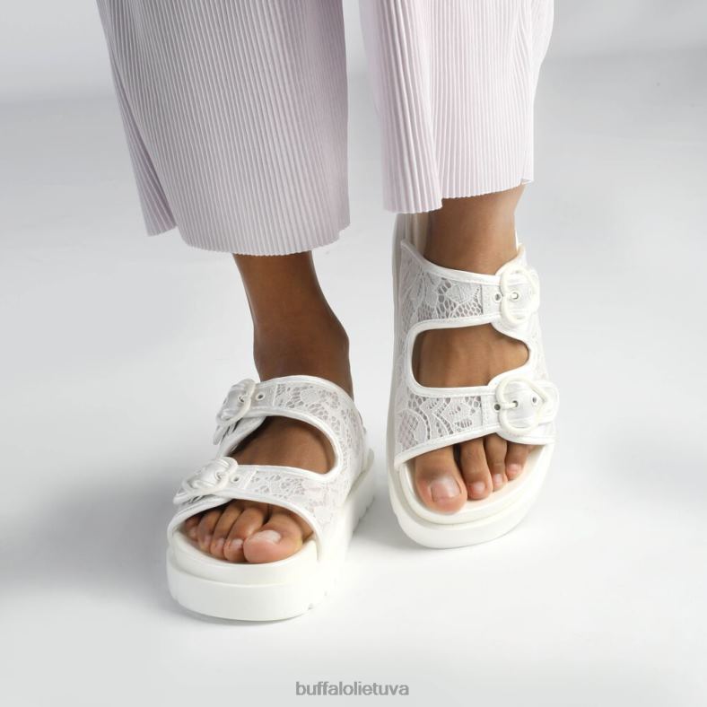 elly slide platform slides vegan Buffalo baltas4D4XB832 |skaidrių