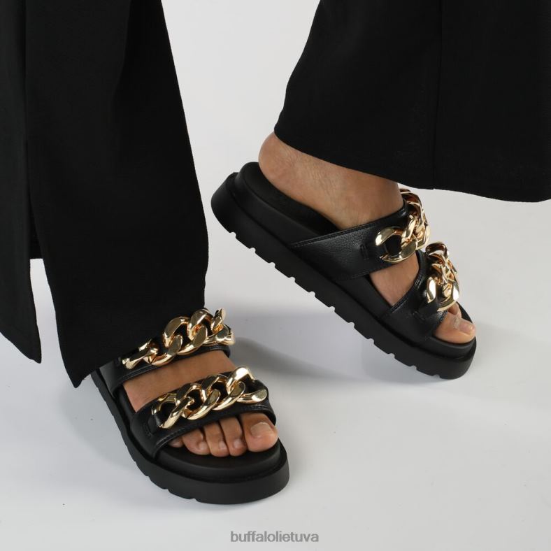 eve loop platform slide vegan Buffalo juodas Auksas4D4XB833 |skaidrių