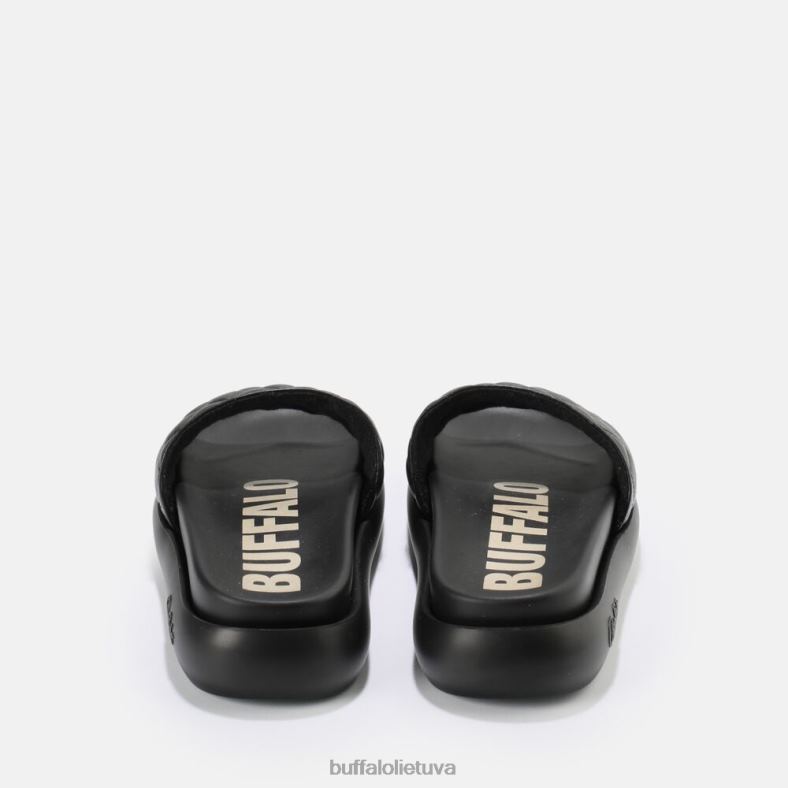 rey quilt slide vegan Buffalo juodas4D4XB831 |skaidrių