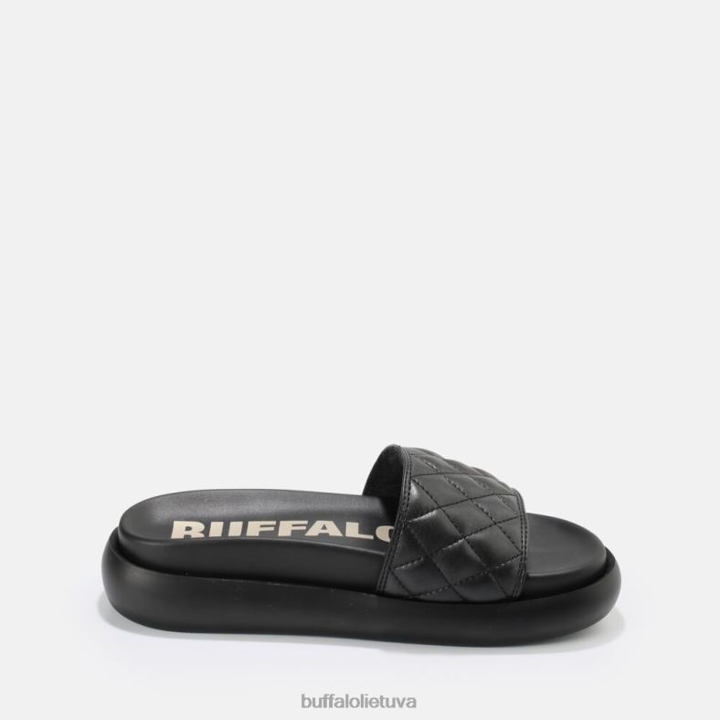 rey quilt slide vegan Buffalo juodas4D4XB831 |skaidrių