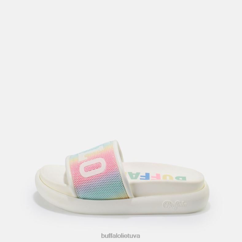 rey slide veganas Buffalo balta/daugiaspalvė4D4XB878 |skaidrių