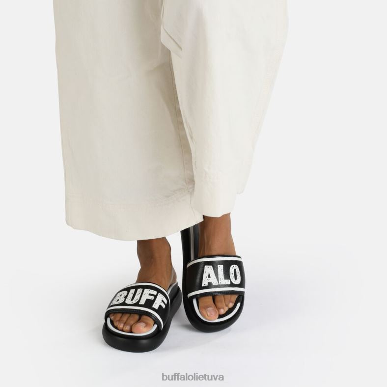 rey slide veganas Buffalo juoda balta4D4XB730 |skaidrių